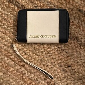 Navy blue and white Juicy Couture wristlet wallet